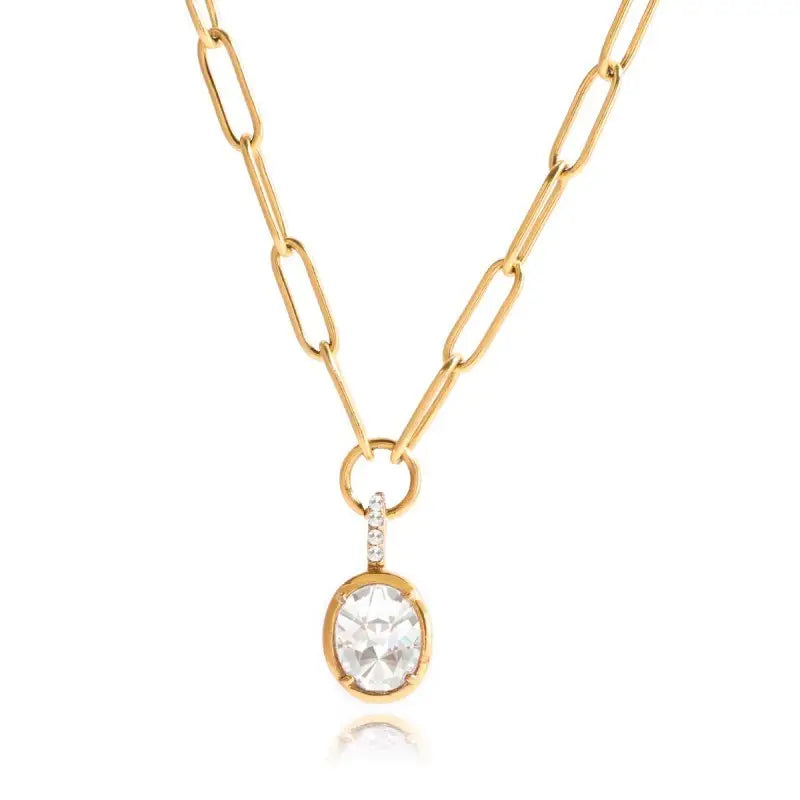 Linked Solitare Necklace