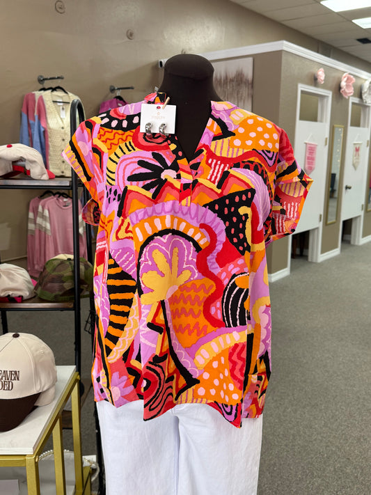 Wild Multicolor Abstract Top
