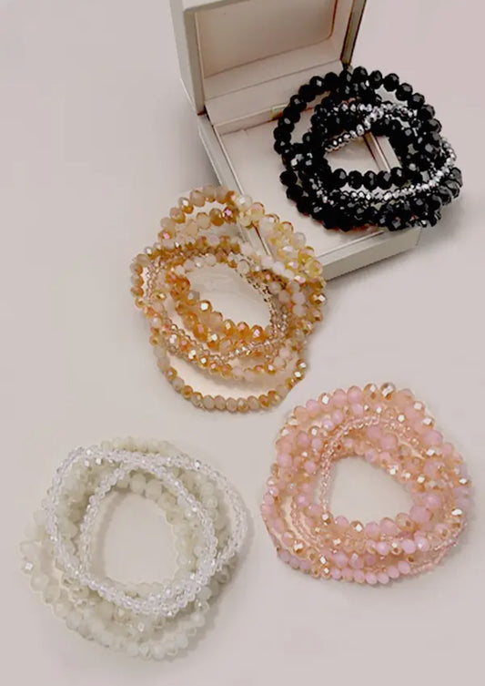 Crystal Beaded Bracelet Stack